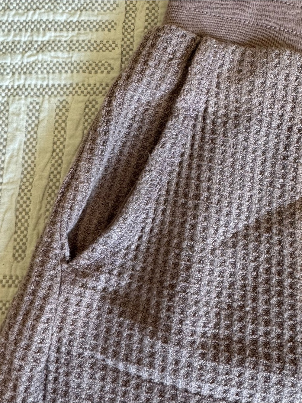 Knix Waffle Knit Lounge Shorts Dusty Mauve Relaxed Fit S/M - Picture 5 of 9
